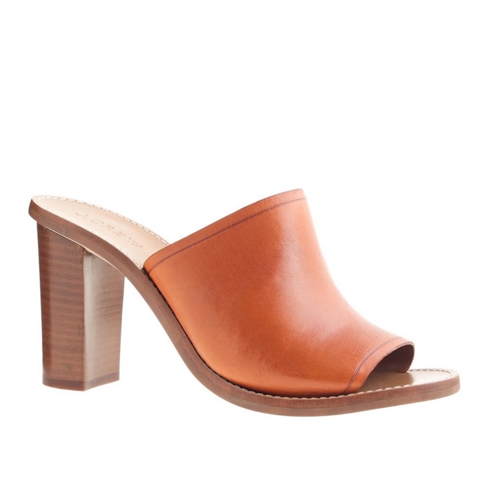 J. Crew Marlow Cognac Mule Heeled Sandals